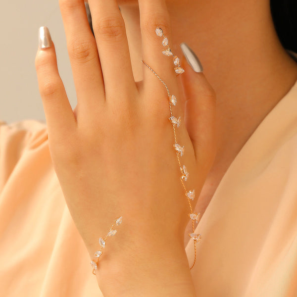 Elysia Leaf Finger Chain