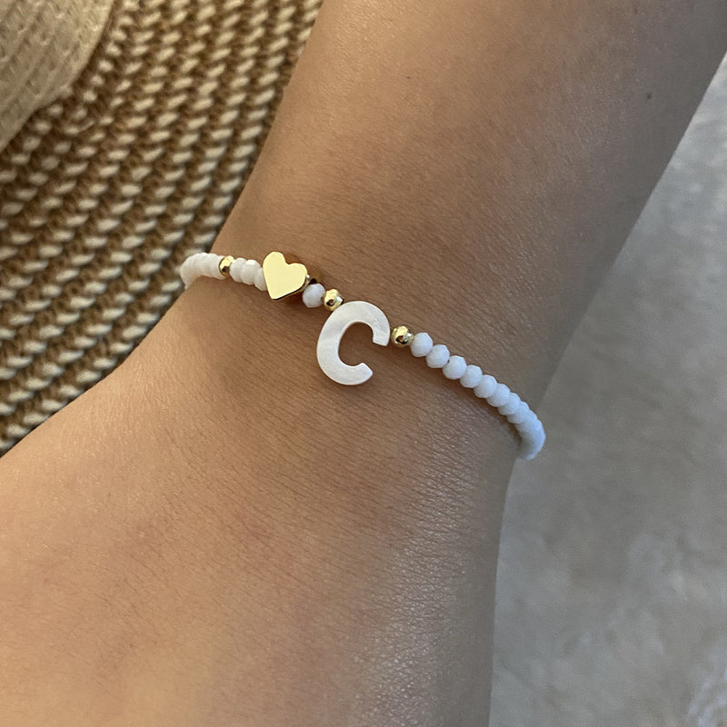 Calina Initial Bead Bracelet