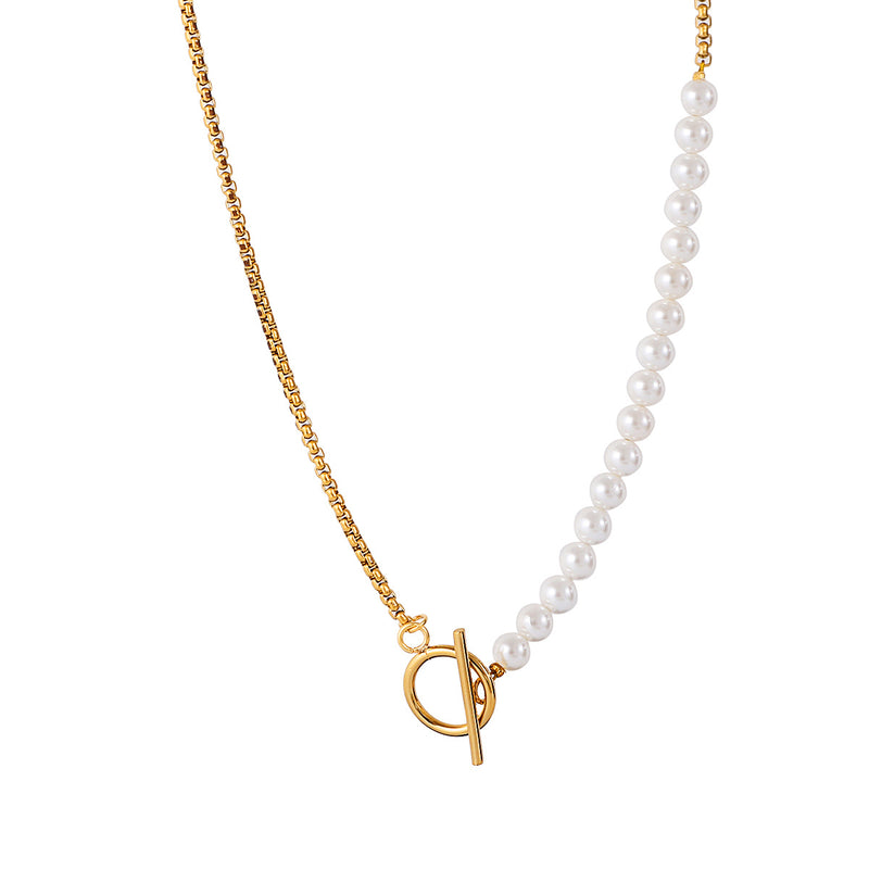 Solene Link & Pearl Necklace