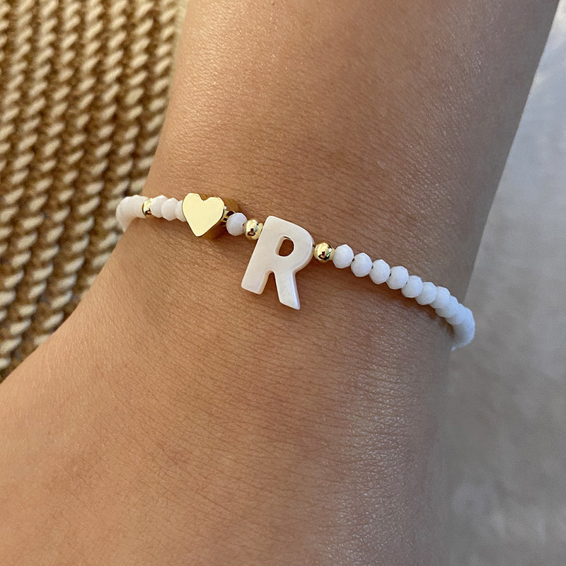 Calina Initial Bead Bracelet