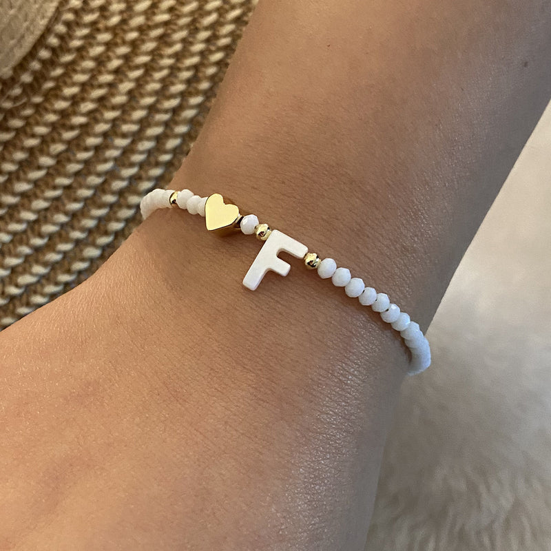 Calina Initial Bead Bracelet