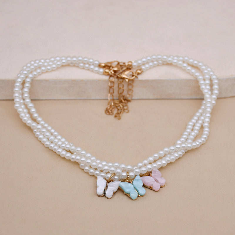 Emelina Butterfly Pearl Choker
