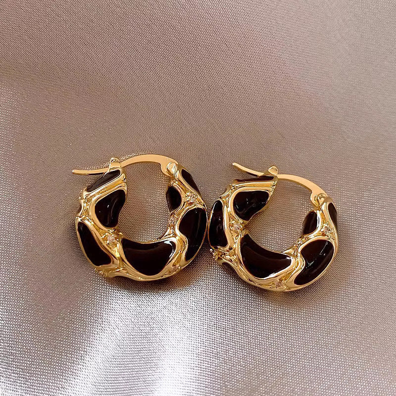 Roux Enamel Hoop Earrings