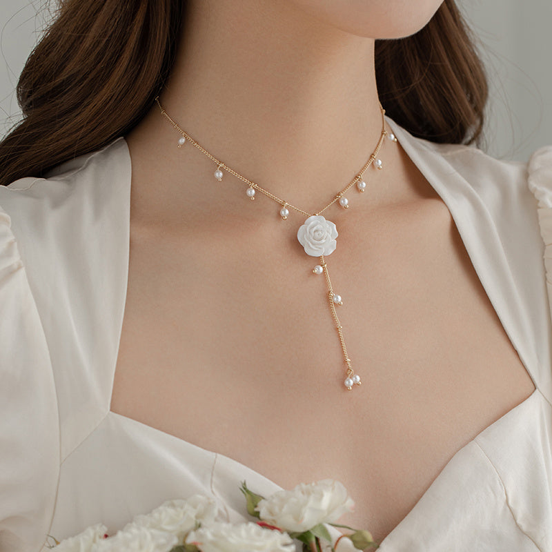 Amelisse Rose Drop Necklace
