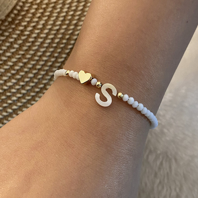 Calina Initial Bead Bracelet